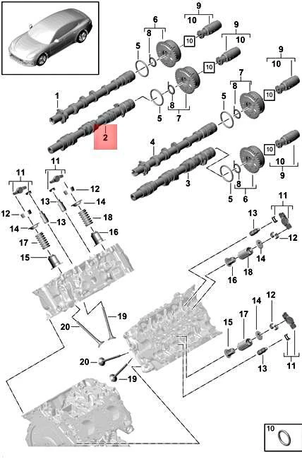 Genuine PORSCHE Cayenne Panamera Camshaft Outlet Cylinders 1-3 