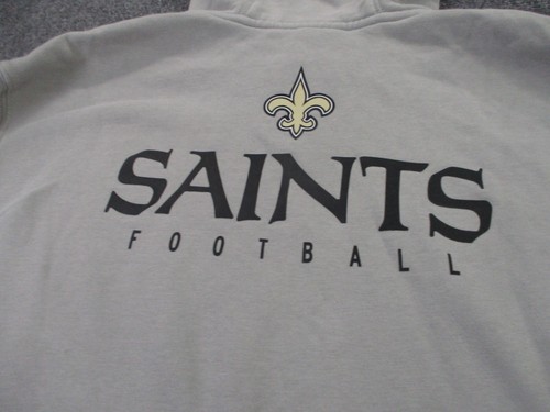 New Orleans Saints Sweatshirt Hoodie Mens XL Gray Nike Football NFL Sport Adult - Picture 10 of 11
