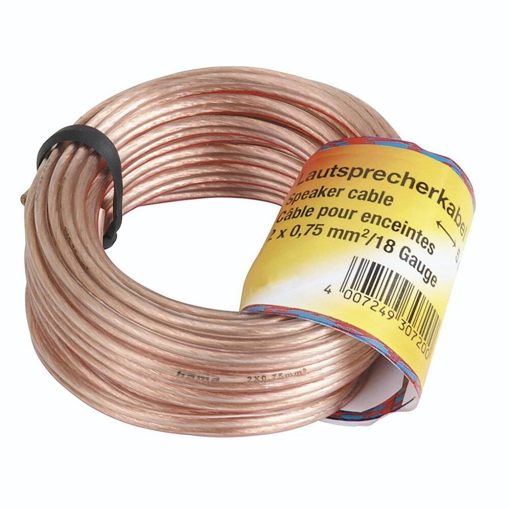 HAMA Lautsprecherkabel 2x075 мм2 20 м Прозрачный 00205266 1906846 3290₽