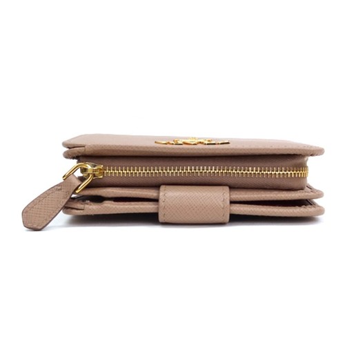 Prada Multicolor Bi Fold Wallet Saffiano Leather Sand Red 1ML018 PRADA BLANC - Picture 3 of 8