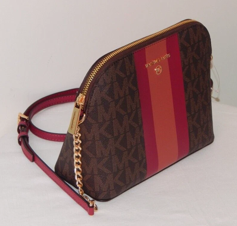 NUEVO CON ETIQUETAS BOLSO XBODY MICHAEL KORS MK MONOGRAMA Raya Central CINDY LG Domo CADENA Berry Foto 4 de 4