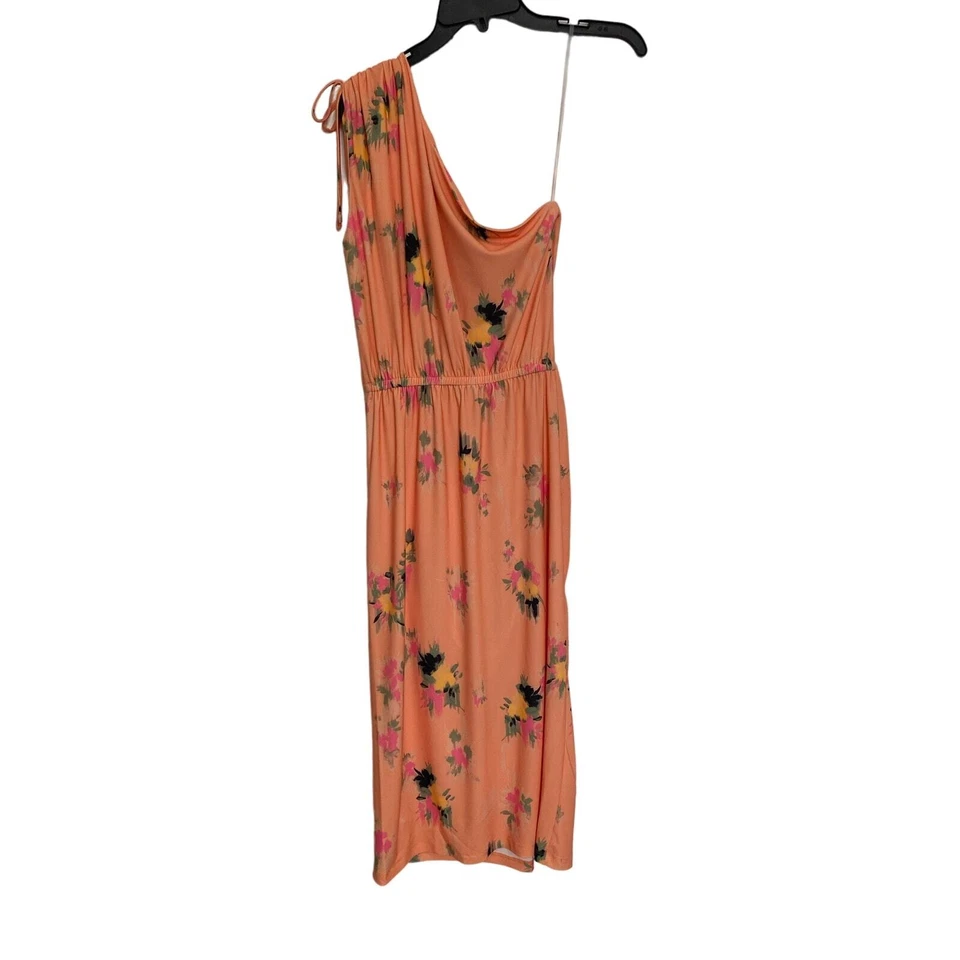 Nuevo con etiquetas Vestido Steve Madden Jersey Midi Un Hombro Vestido Mandarina Floral Talla XS Foto 4 de 4