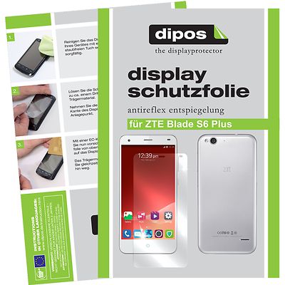 6x Schutzfolie für ZTE Blade S6 Plus matte Displayschutzfolie vorne und hinten