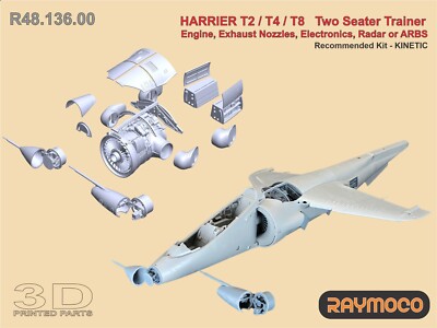 RAYMOCO R48.136.00 1/48 Harrier T2/T4/T8 Engine,Nozzles, Electronics, Radar/ARBS