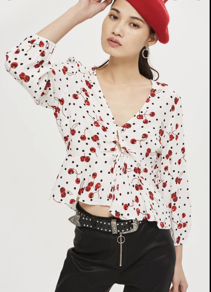 cherry blouse topshop