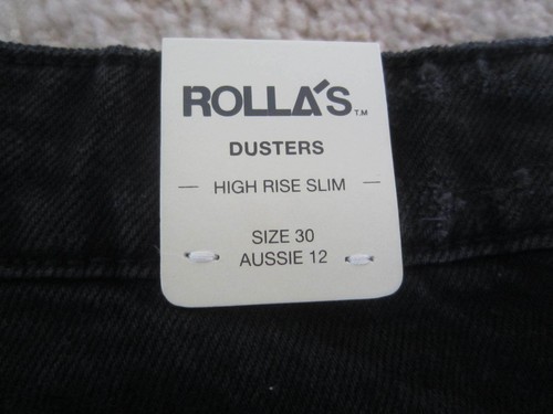ROLLA'S shorts dusters High Rise Slim Distressed Steel worn BLACK Women 30 NWT - Picture 6 of 7