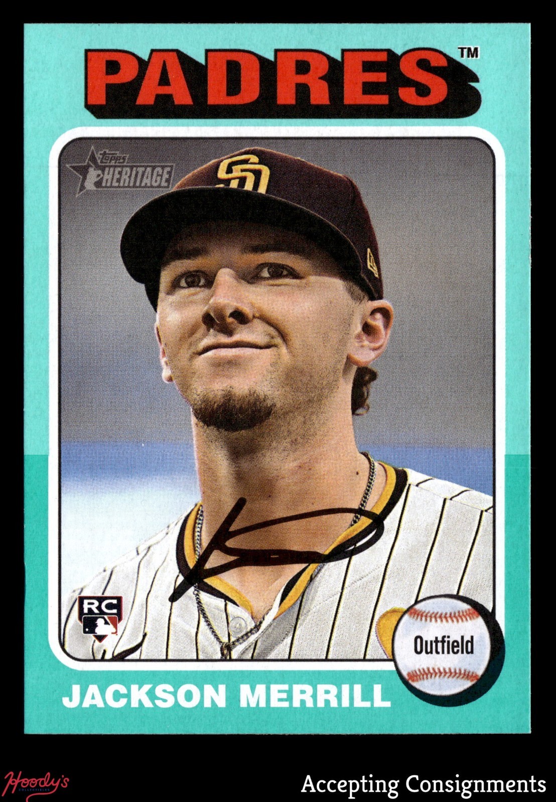 2024 Topps Heritage Aqua Border #689 Jackson Merrill ROOKIE RC PADRES