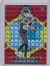 2024  Mosaic Ja'Tavion Sanders Rookie Mosaic Choice Fusion Red & Yellow /80