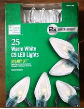 Home Accents Holiday 25 Warm White C9 Super Bright LED Lights
