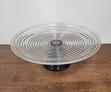 VINTAGE PARK AVENUE - ANCHOR HOCKING - CAKE STAND W/BLACK BASE