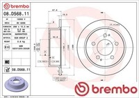2X Bremsscheibe Brembo 08.D568.11 2 Bremsscheiben Hinterachse Hinten