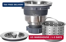 3-1/2 Inch Sink Drain Assembly Kit, Removable Deep Sink Strainer Basket with Sin