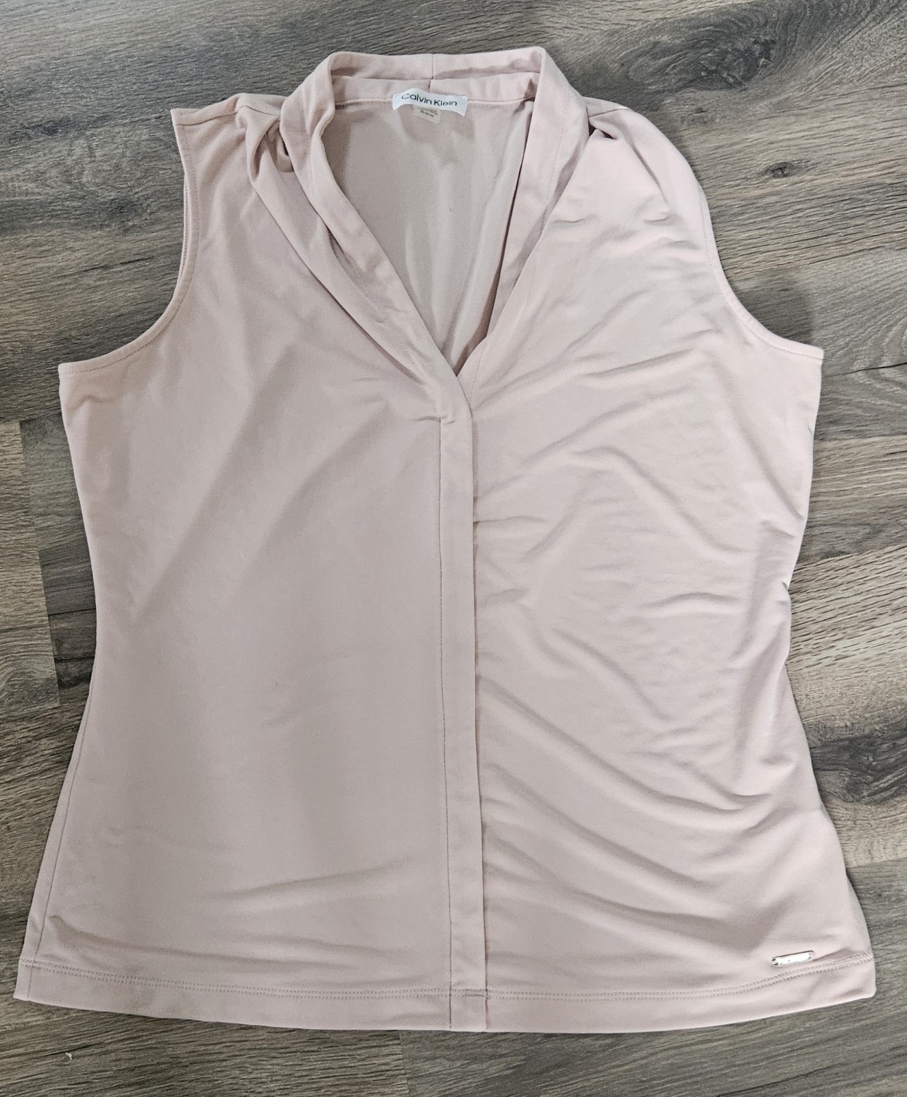 Calvin Klein Womens Blush Pink Sleeveless Blouse Size Medium