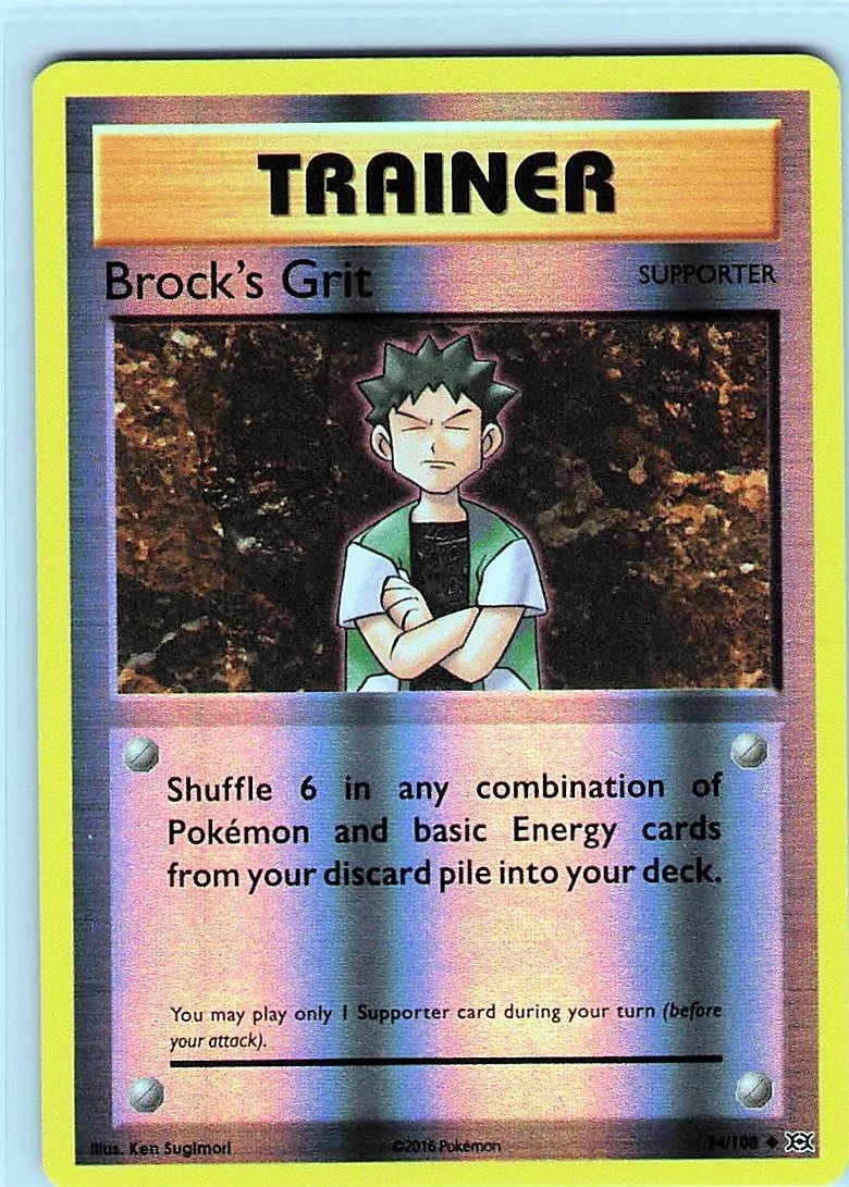 brock's grit pokemon card - Sun & Moon - Team Up - (Full Art) Supporter Rarity Brock's Grit - 74/108