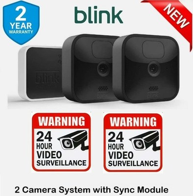 Blink Home Security Outdoor 2 Kamerasystem & Sync-Modul & CCTV-Aufkleber - Neu in OVP