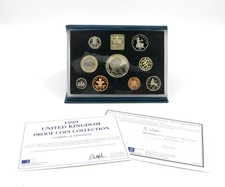 ROYAL MINT 1999 PROOF COIN SET 9 COINS + YEAR MEDAL + COA INCLUDES DIANA £5 COIN