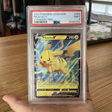2020 Pokemon Sword & Shield V Power Tins Pikachu V SWSH063 PSA 9 on eBay