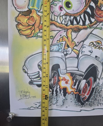 Ben Mitchell Original Drag Daddy Hot Rod Roadster Signed Art 14 x 11 - Picture 4 of 5