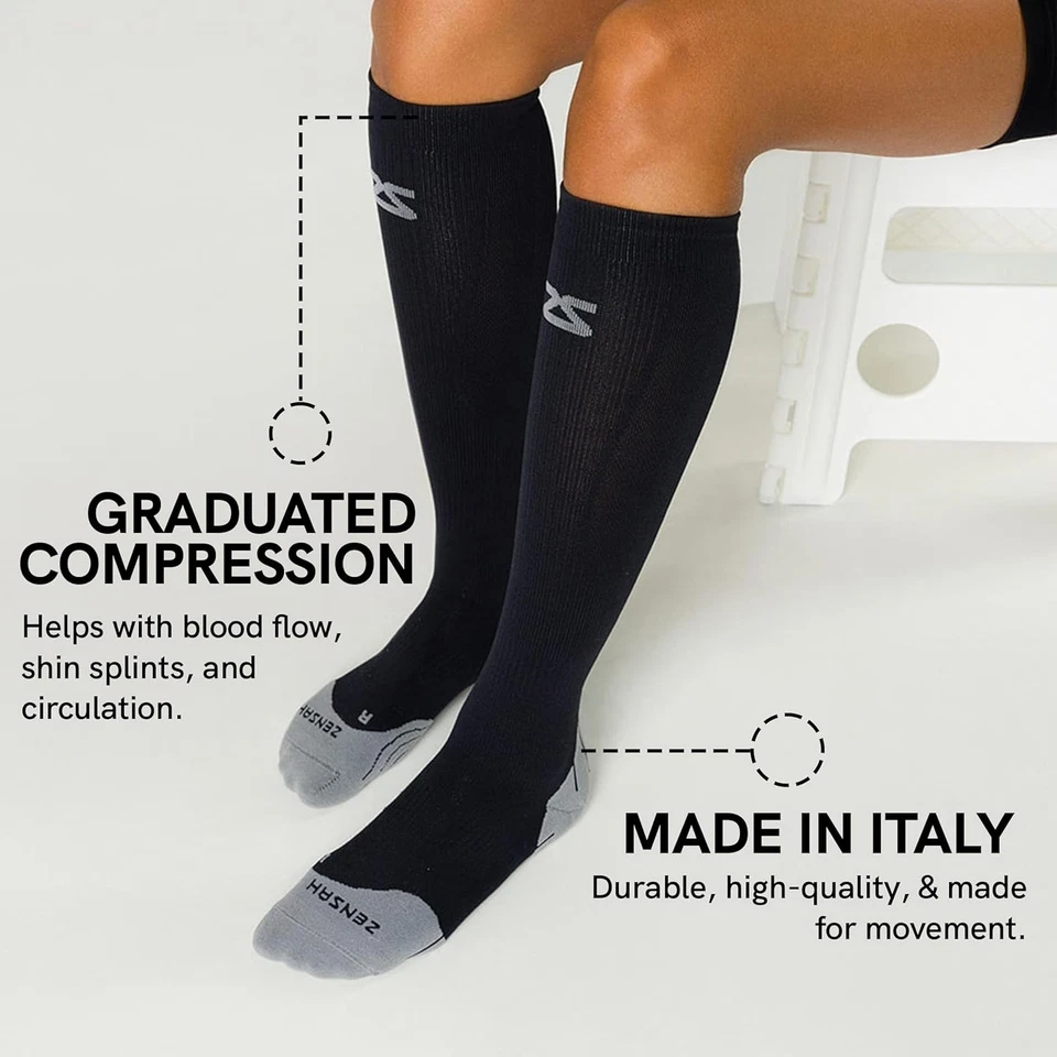 Italian-Made Tech+ Knee-High Running Socks - Enhance Performance & Circulation - Image 4 of 4