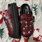 AZALEA WANG  BURGUNDY PLATFORM SLIDES - STUDDED - SIZE 7.5 — photo 2