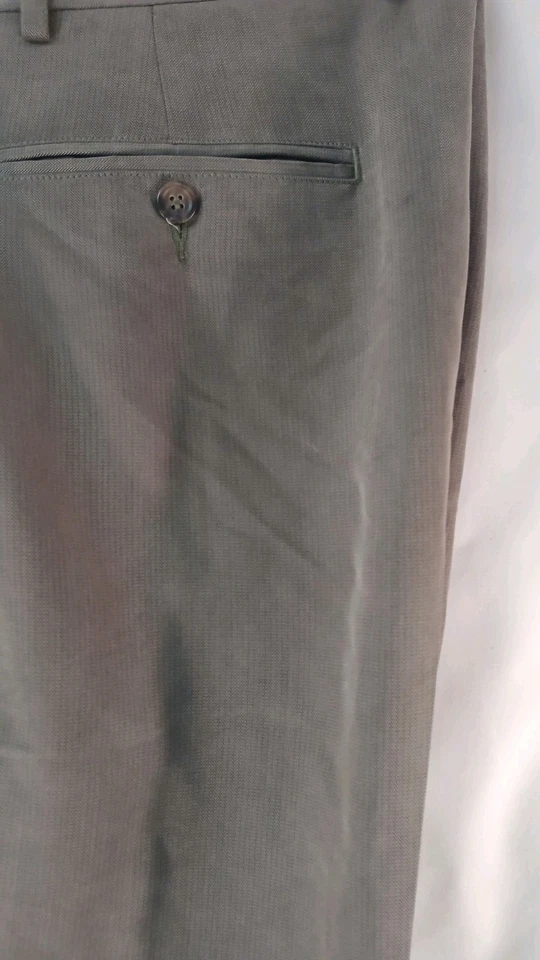 Bonitos pantalones de vestir para hombre Claiborne plisados/puños talla 33x30 topo bolsillos de corte Foto 4 de 4