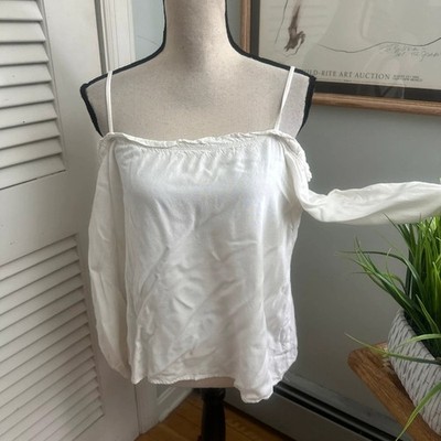 Tramp Top Womens *Medium White Off Shoulder Retro Boho Angelcore
