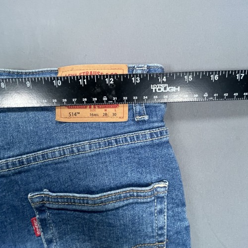 Levi's 514 Straight Leg Jeans Size 16 Reg 28x30 Blue Adjustable Waist Light Wash - Picture 7 of 7