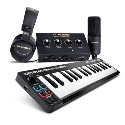 M-AUDIO Keystation Mini 32 MK3 MIDI Controller Bundle with M-Track Duo HD...