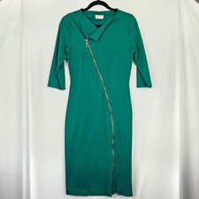 Roserry Chelsea Zipped Jersey Midi Dress Green Women's Size 8