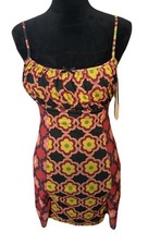 (Forever 21) Floral Mesh Colorful Midi Dress: Size Medium