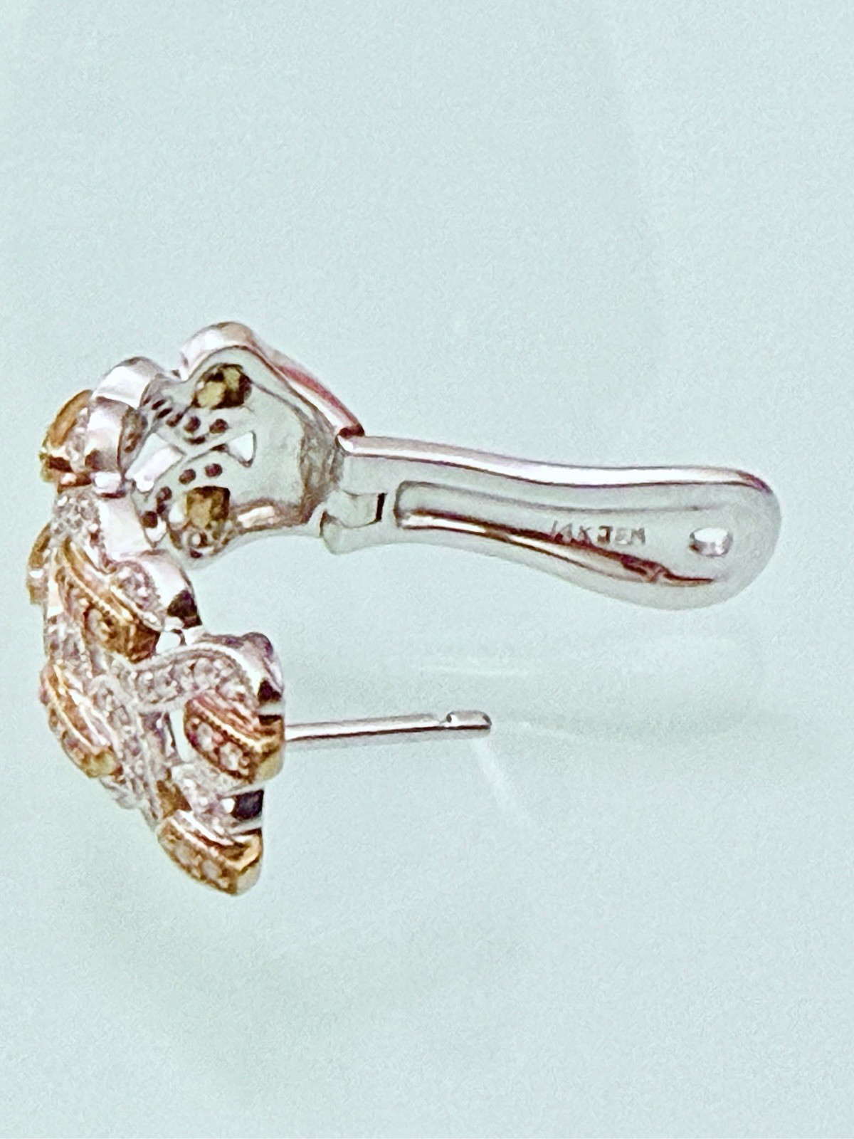 Authentic Solid 14K Two-Tone Gold Diamond Accent … - image 6