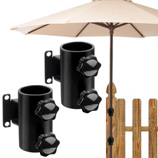 Heavy Duty Patio Umbrella Holder - 2 PCS Clamp Mount Bracket for Deck, Railing,