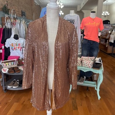 SHEIN Bronze Sequin M Light Jacket