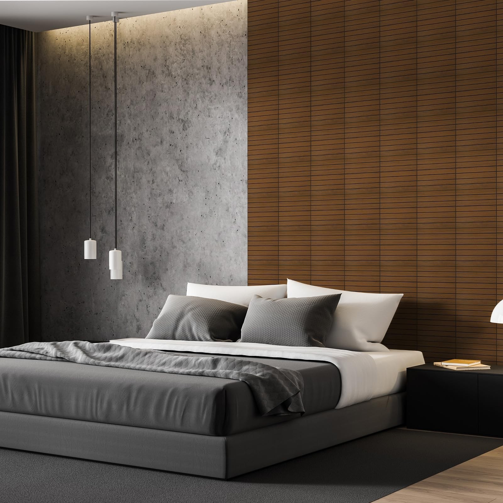 WADILE Peel and Stick Wood Slat Wall Panels 12"x12" (30×30cm) Decorative PV