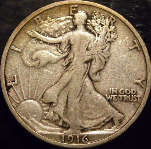 1916-P Walking Liberty Half Dollar Choice Original XF