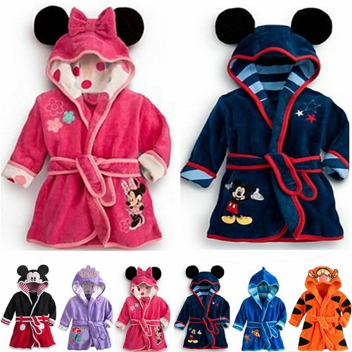 Niños Niño Niña Personaje de dibujos animados Bata de baño con capucha Vestido Prendas para dormir Pijama□ - Imagen 2 de 16