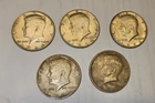 Lot of (5) - (2) 1964 D,  (3) 1964, Kennedy Half Dollar 90% Silver