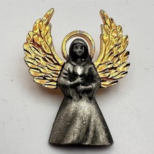 Vintage Y2K Gold Tone Angel Wings Pendant Religious Women's Classic Jewelry