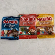 HARIBO Gummies Harry Potter Hedwig - Ron Scabbers - Hermione Crookshanks 4oz Ea.
