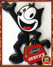 Felix The Cat Chevrolet Service - Premium Aluminum Metal Sign 11 X 14