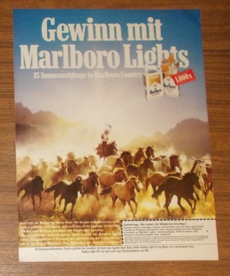 Seltene Werbung MARLBORO LIGHTS -  15 Sonnenaufgänge in Marlboro Country 1988
