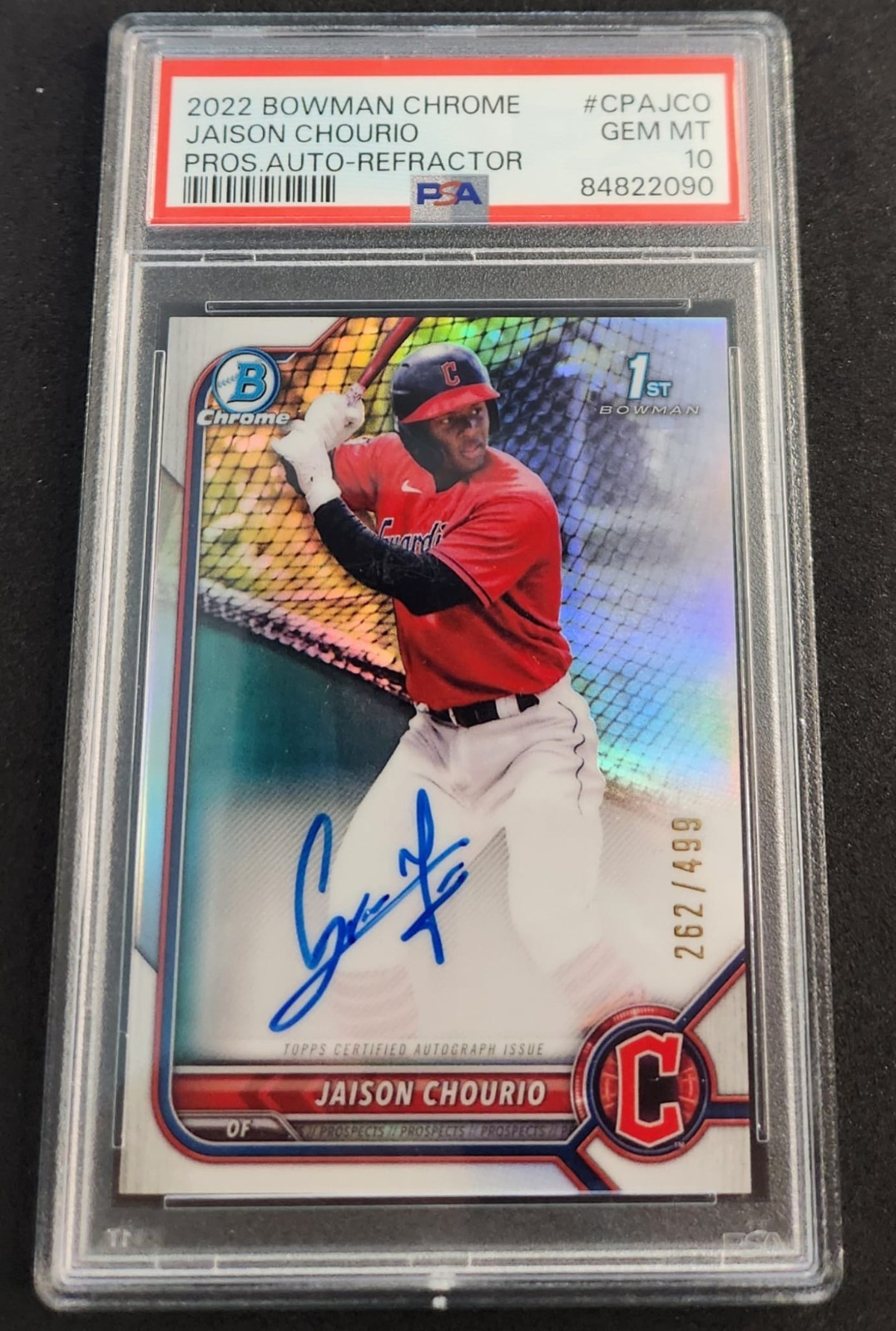 2022 Bowman Chrome - Jaison Chourio Auto Refractor /499 PSA 10 GEM MT #CPA-JCO