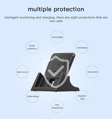 Qi Wireless Charging Stand Fast Charge USB-C Holder Black