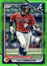 2024 Bowman #BP-130 Sabin Ceballos Prospects Neon Green #/399