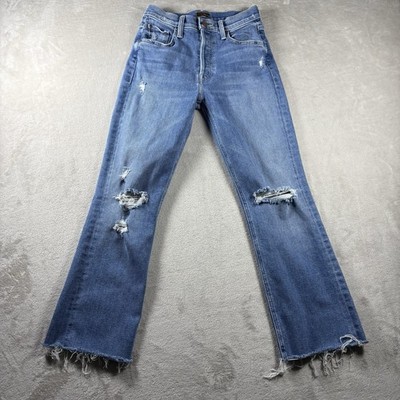 Mother The Tripper Ankle Fray Play Like A Pirate Distressed Jeans Womens 25#2843