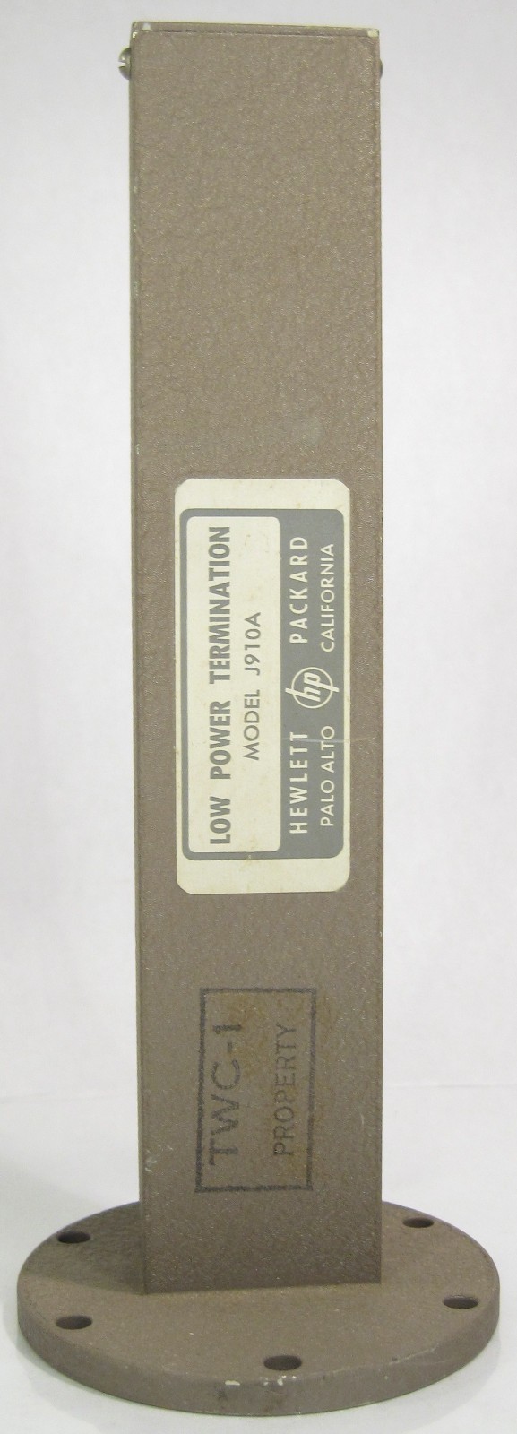 HP Hewlett Packard Vintage Waveguide Low Power Termination Model J910A Used