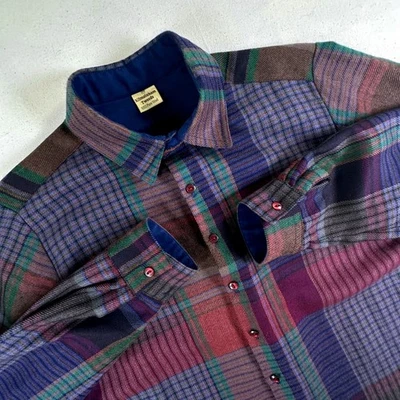 Vintage Irish Kilmainham Tweeds 100% Pure Wool Flannel Long Sleeve Button Down - Image 1 of 4