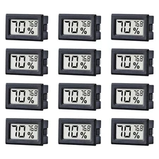 12 Pack Mini Small Digital Electronic Temperature Humidity Meters Gauge Indoo...