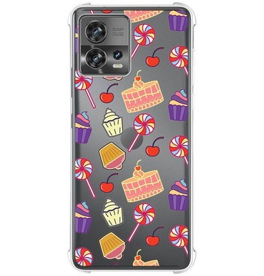 Para Motorola Edge 30 Fusion/Moto S30 Pro Funda De Teléfono TPU De Fibra De Carbono Con Textura Cepillada Rojo