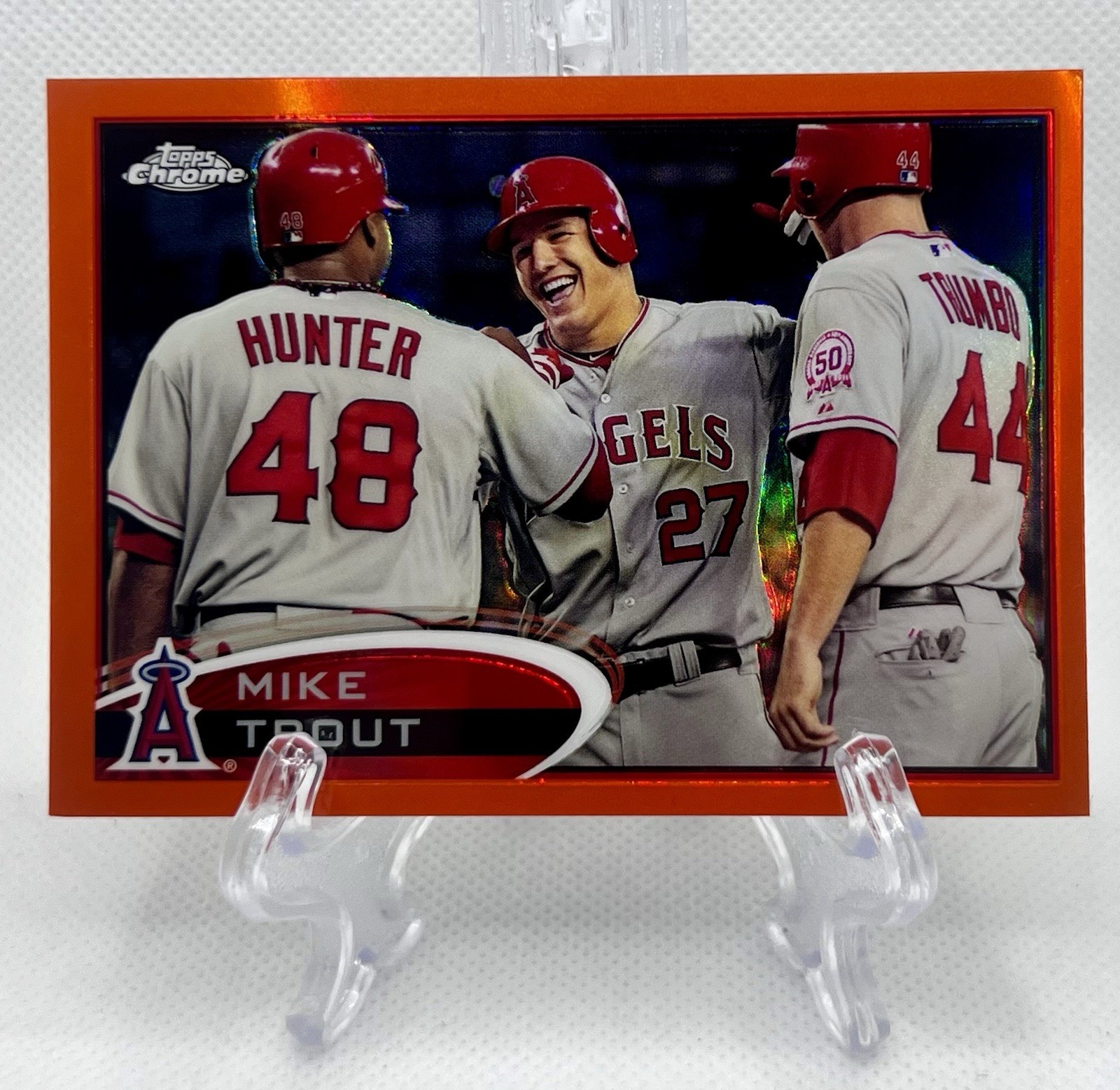 2012 Topps Chrome Mike Trout Angels #144 Orange Refractor SECOND YEAR